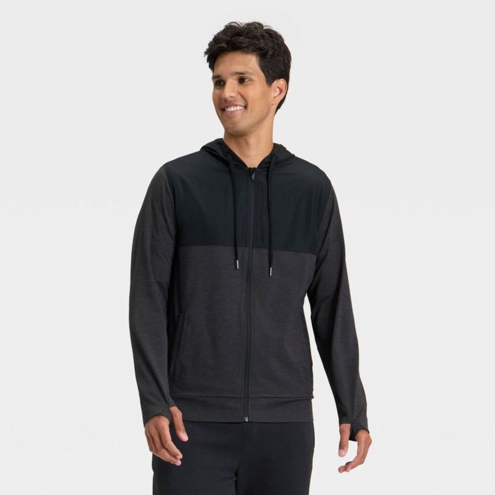 All In Motion - Men's Soft Stretch Full Zip Top - All In Motion Bl Black
